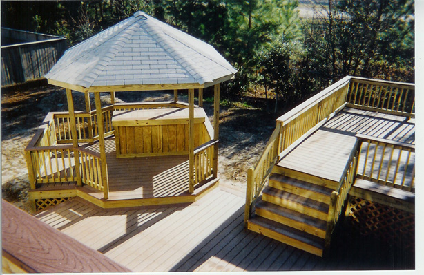 Wood deck, porch and gazebo