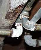 corroded galvanized piping