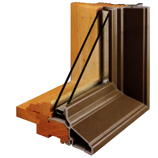 Fiberglass and wood window frame