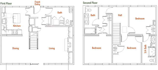 Basic two storey house plan