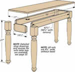 Sofa or hall table - free plans, drawings & instructions