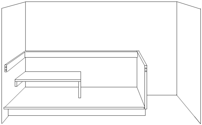 Installing a partial shelf in base cabinet