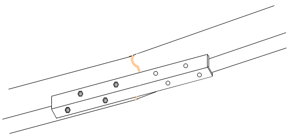 steel "L" channel mounted to rafter or truss