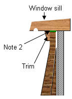 Caulk space between siding and window trim/sill